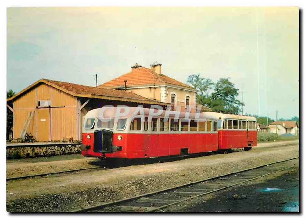 Tramway de la Gironde — Autorail Dion Bouton type PC de 1939 — Gare d'Arès - Recto