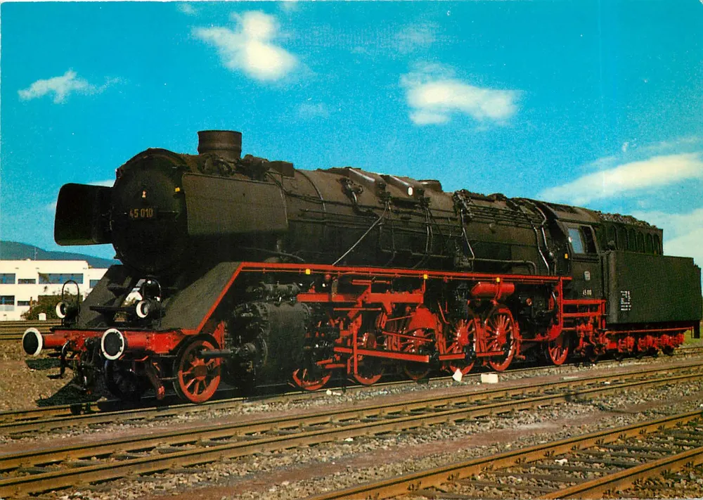 Locomotief 45 010 — Deutsche Bundesbahn — Ansichtkaart REIJU Color n°1105 - Voorkant