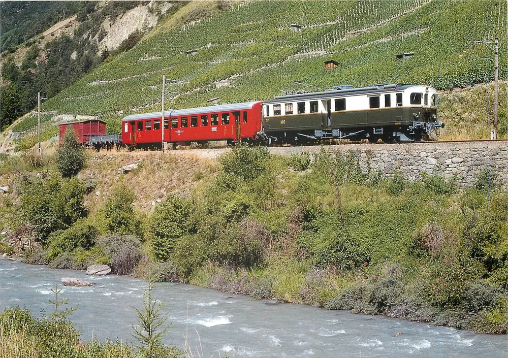 Linia kolejowa Martigny - Orsières — autonomiczny lokomotywacz 4/4 w kolorze zielonym i kremowym — Wydawnictwo Cabri, nr 04 - Awers