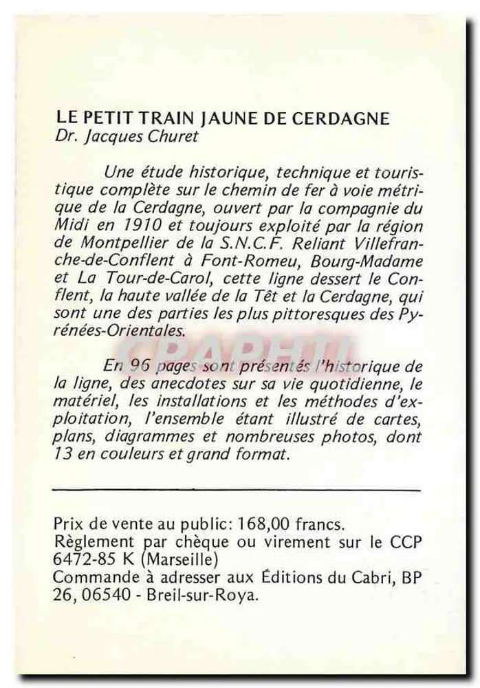 O Pequeno Trem Amarelo da Cerdagne — Dr. Jacques Churet — Éditions du Cabri - Verso