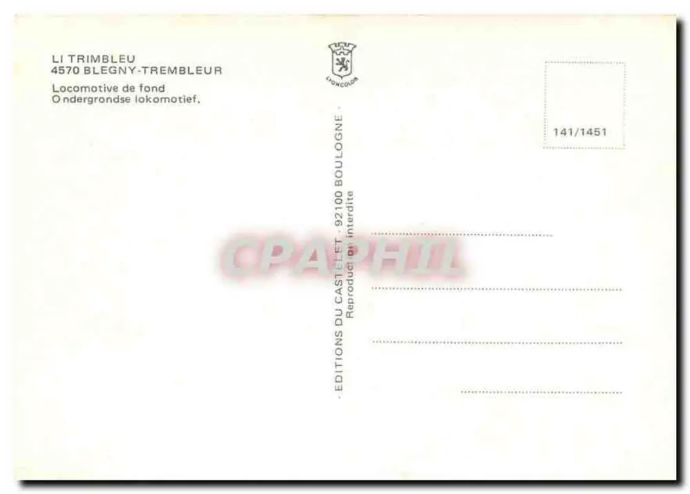 Hintergrundlokomotive — Li Trimbleu, 4570 Blegny-Trembleur — Éditions du Castellet - Rückseite