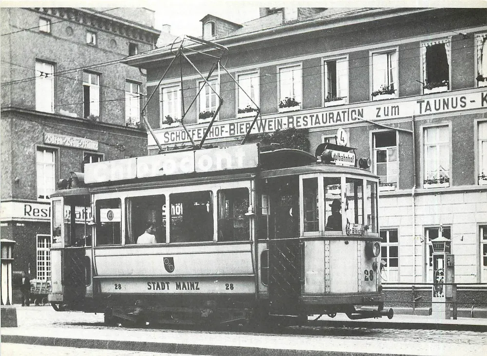 Tramway de Mainz — tramway n°28 — éditeur Stadtwerke Mainz AG - Recto