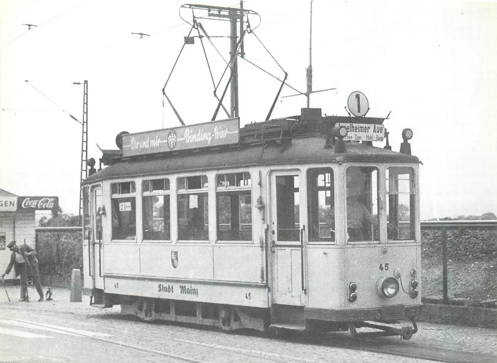 Tramway de Mainz — Tw 45, série 44 II — éditeur Stadtwerke Mainz AG - Recto