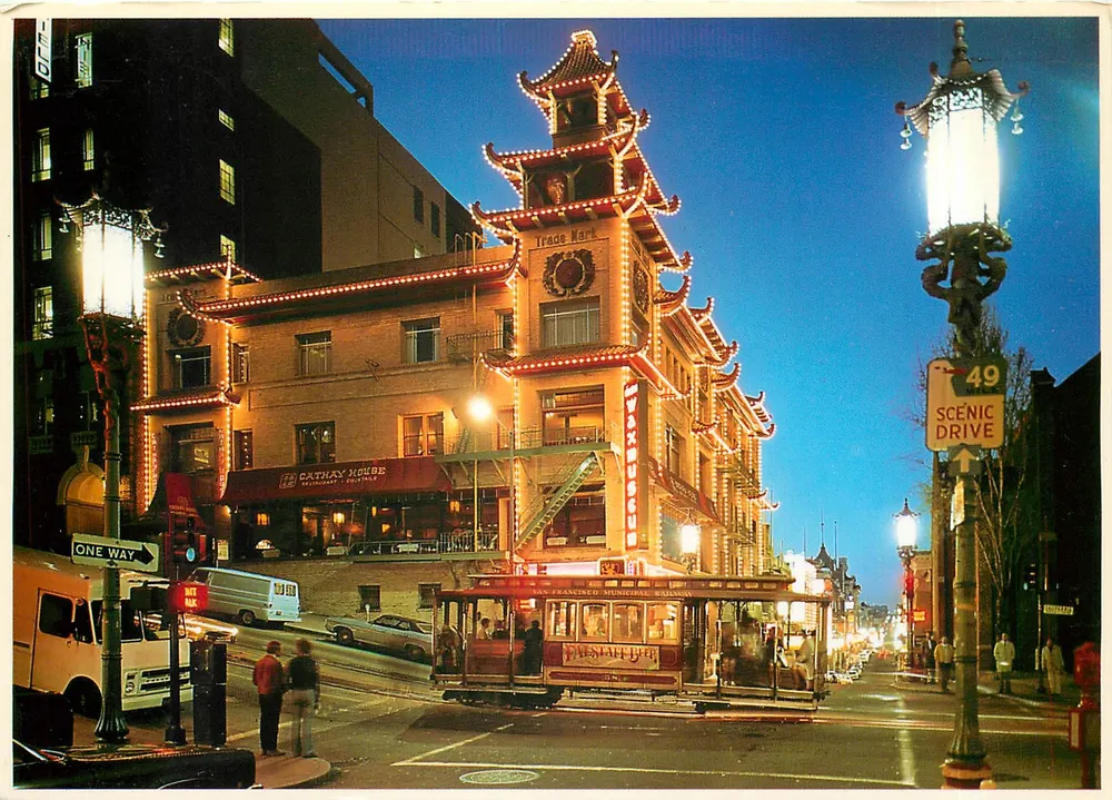 Chinatown in San Francisco — nacht — Smith Novelty Co. n° E-6 - Voorkant