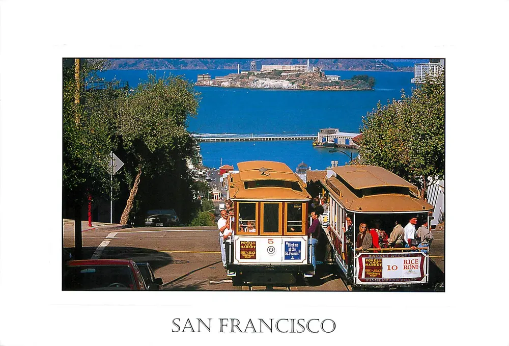San Francisco — Cable cars on Hyde Street — Smith Novelty Company, n° W-005 - Recto