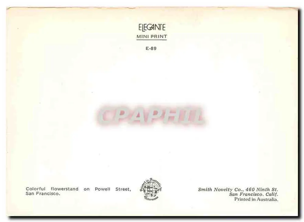 Floristerie sur Powell Street — San Francisco — Smith Novelty Co. n° E-89 - Verso