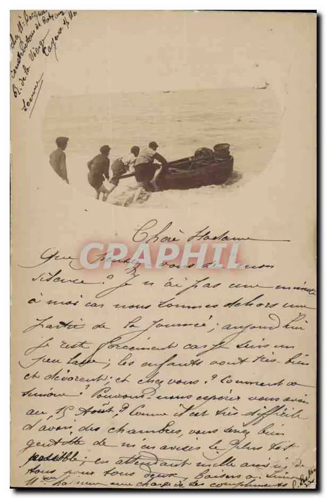 Scène de plage — enfants dans une barque — Société Lumière, Lyon - Recto