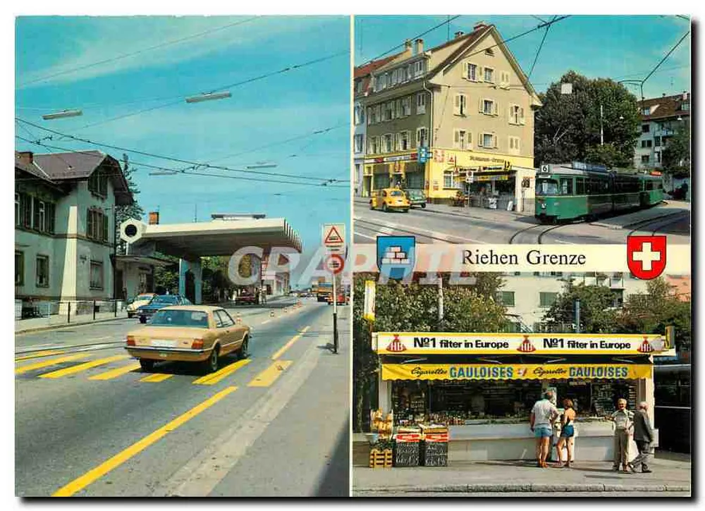 Riehen Grenze — Grenze zwischen Schweiz und Deutschland — Verlag Photoglob AG, Zürich - Vorderseite