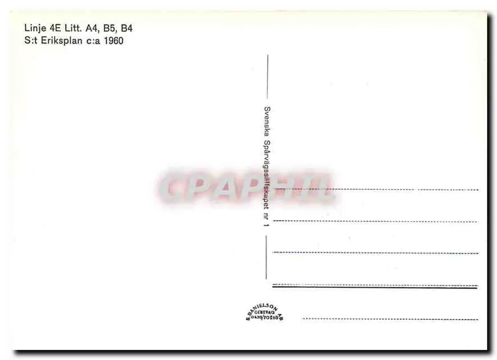 Tramway linha 4E em Eriksplan — S:t Eriksplan, Estocolmo — editor Svenska Spårvägssällskapet, n°1 - Verso