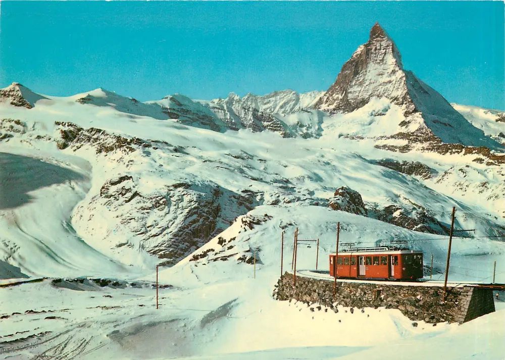 Zermatt - Gornergratbahn avec le Matterhorn — Verlag Photoglob AG, Zürich, n° 1411 - Recto