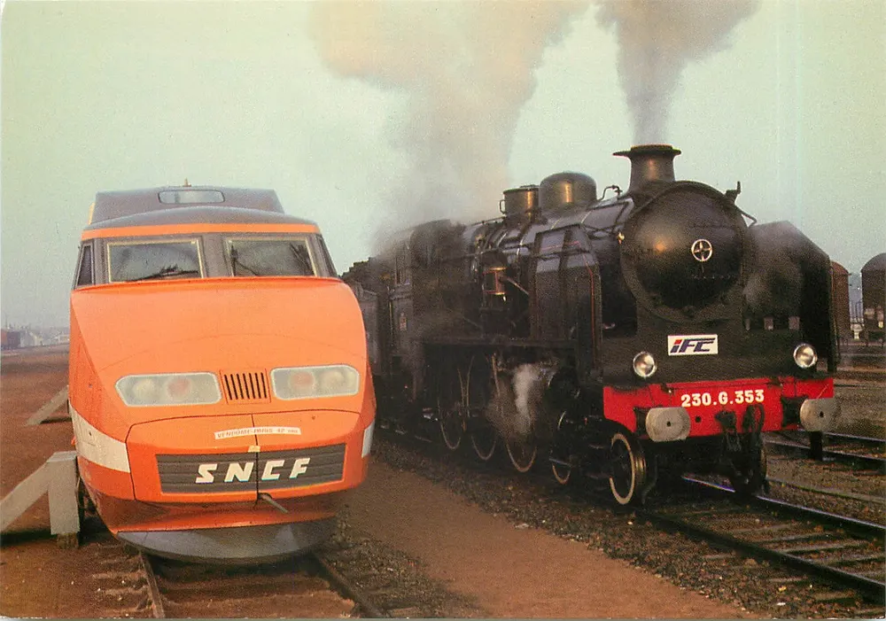 Historisches Treffen zwischen TGV und Dampflokomotive — International Ferroviaire Club - Vorderseite