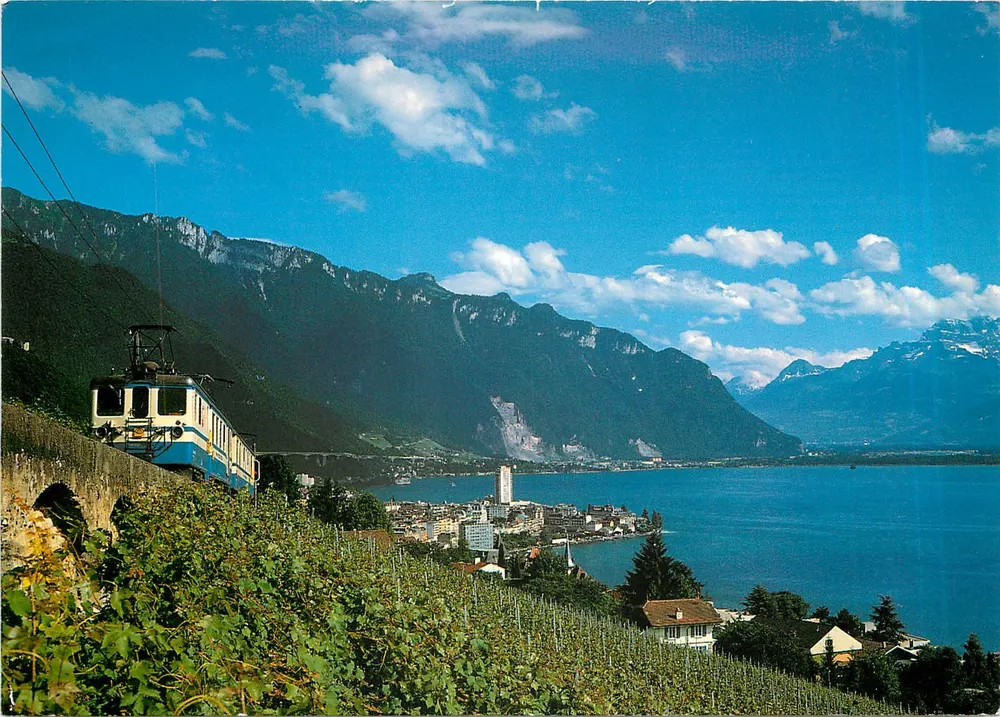 Montreux (VD) — Le M.O.B. et les Dents-du-Midi — Éditions Pierre Jaeger & Fils SA, n° 6259 - Recto