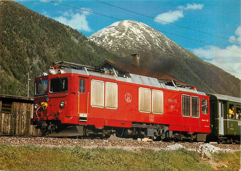 Rhätische Bahn — locomotive Gem 4/4 802 — MINIREX AG, CH-1468 - Recto