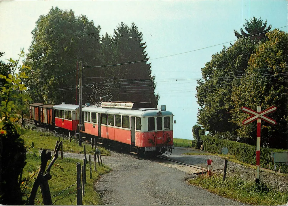 Elektrischer Zug in Veveysan — Touristischer Bahnhof Blonay-Chamby — Éditions Helio - Vorderseite