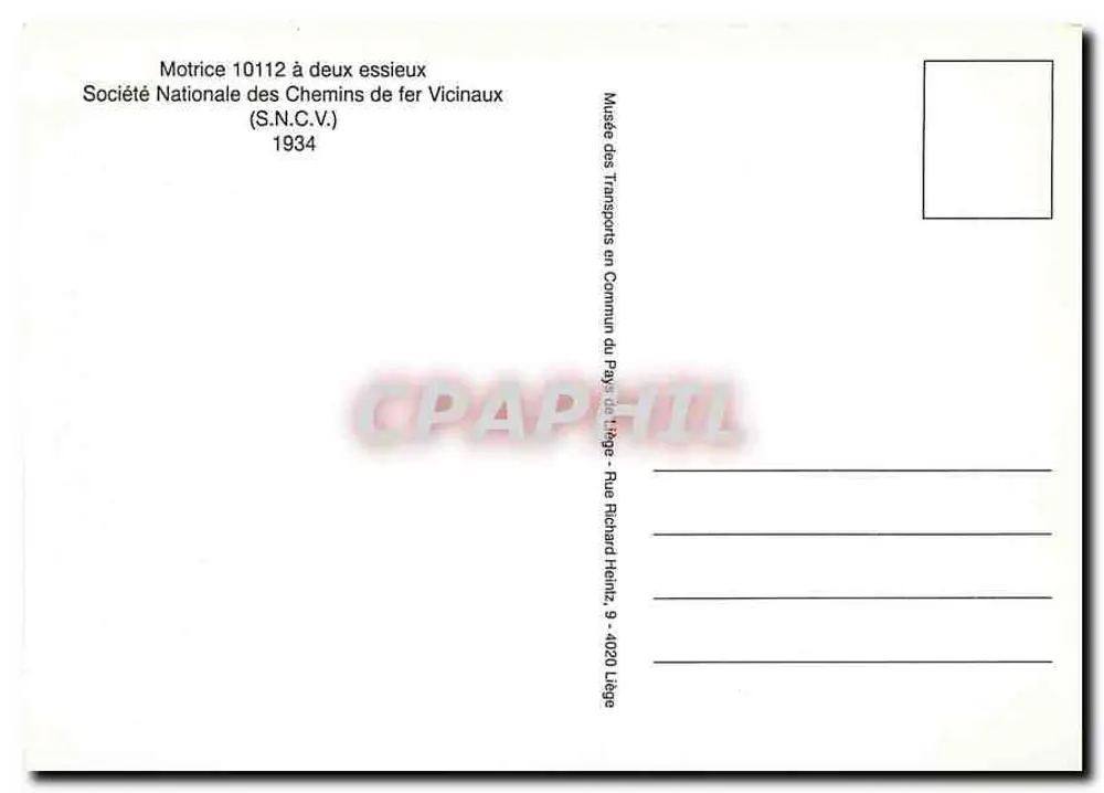 Motrice 10112 — Société Nationale des Chemins de fer Vicinaux (S.N.C.V.) — Musée des Transports en Commun du Pays de Liège - Reverso