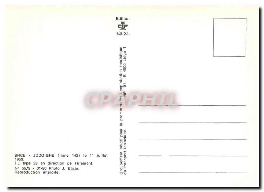 Jodoigne — HL type 29 en direction de Tirlemont — Edition as.b.l. - Verso