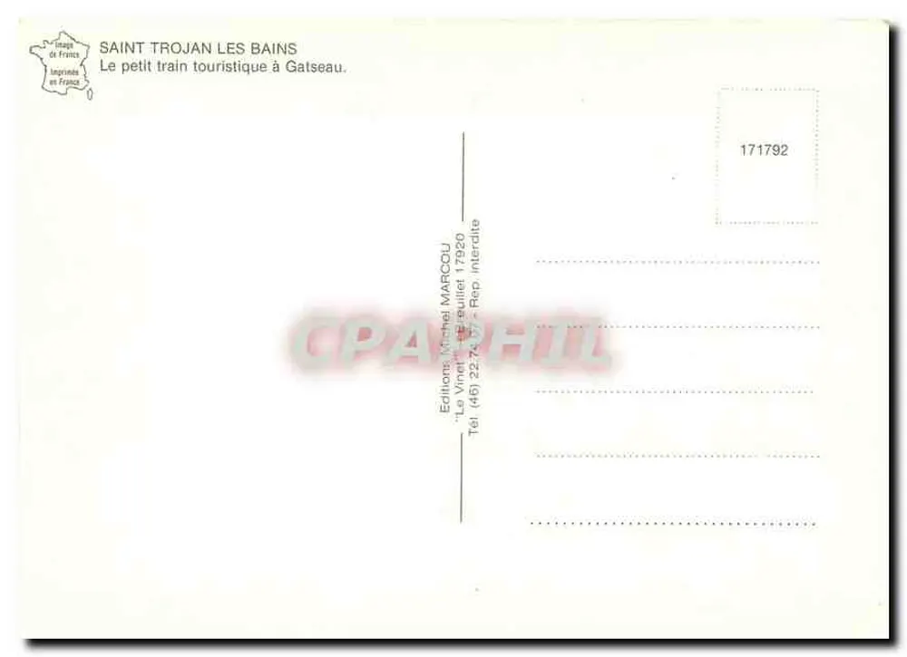 Saint Trojan les Bains — O pequeno trem turístico em Galseau — Edições Michel MARCOU - Verso