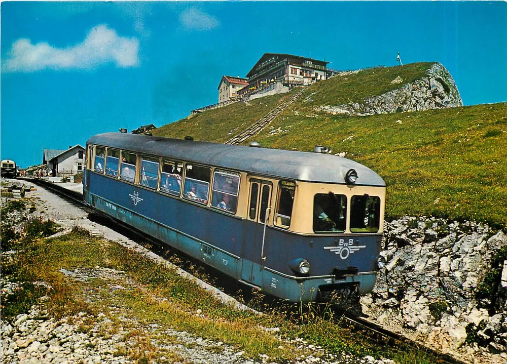 Fahrt zum Schafberg-Gipfel, 1780 m — St. Wolfgang, Salzburg — FOTO COSY, Nr. S459a - Recto