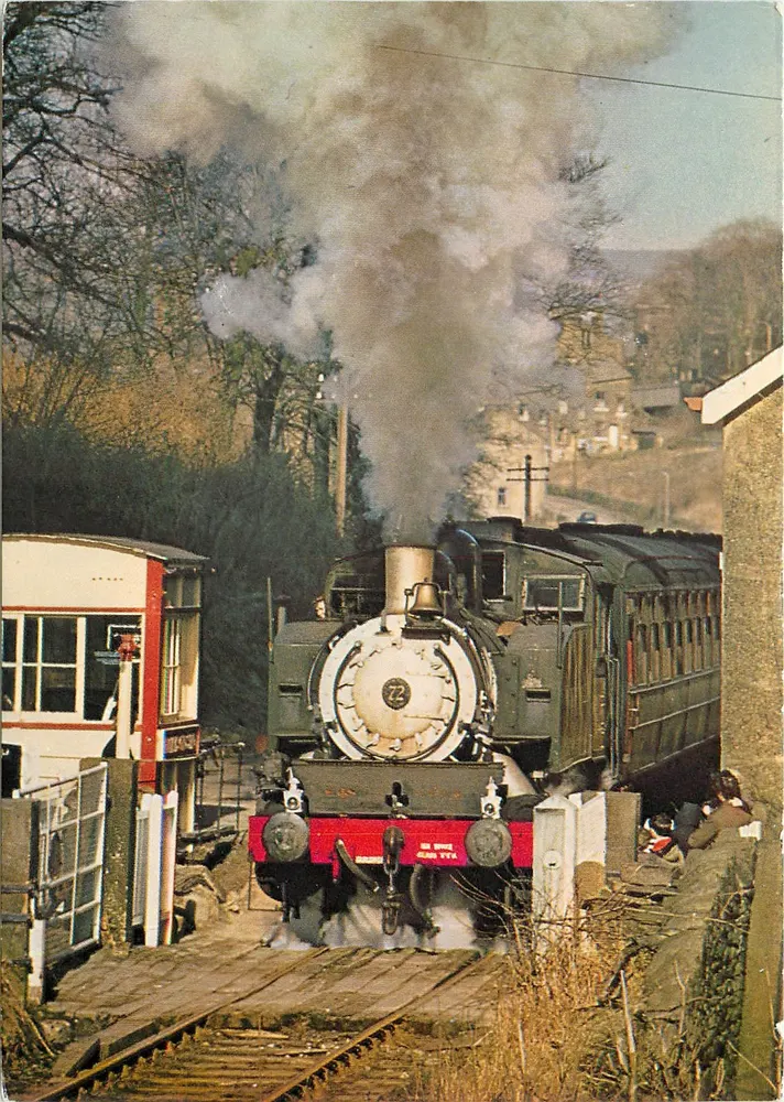 Locomotief nr. 72 — oud transportcorps VS — op Haworth & Worth Valley Railway — 12 maart 1972 - Voorkant
