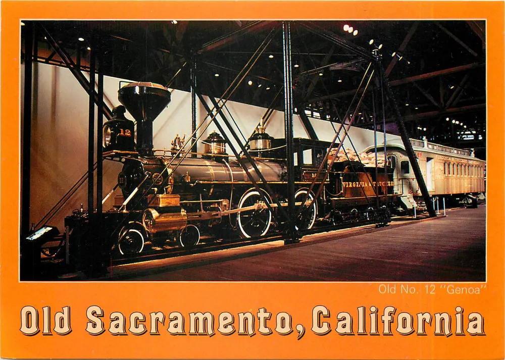 Locomotive Virginia and Truckee No. 12 'Genoa' — Old Sacramento, California — International Post Card - Recto