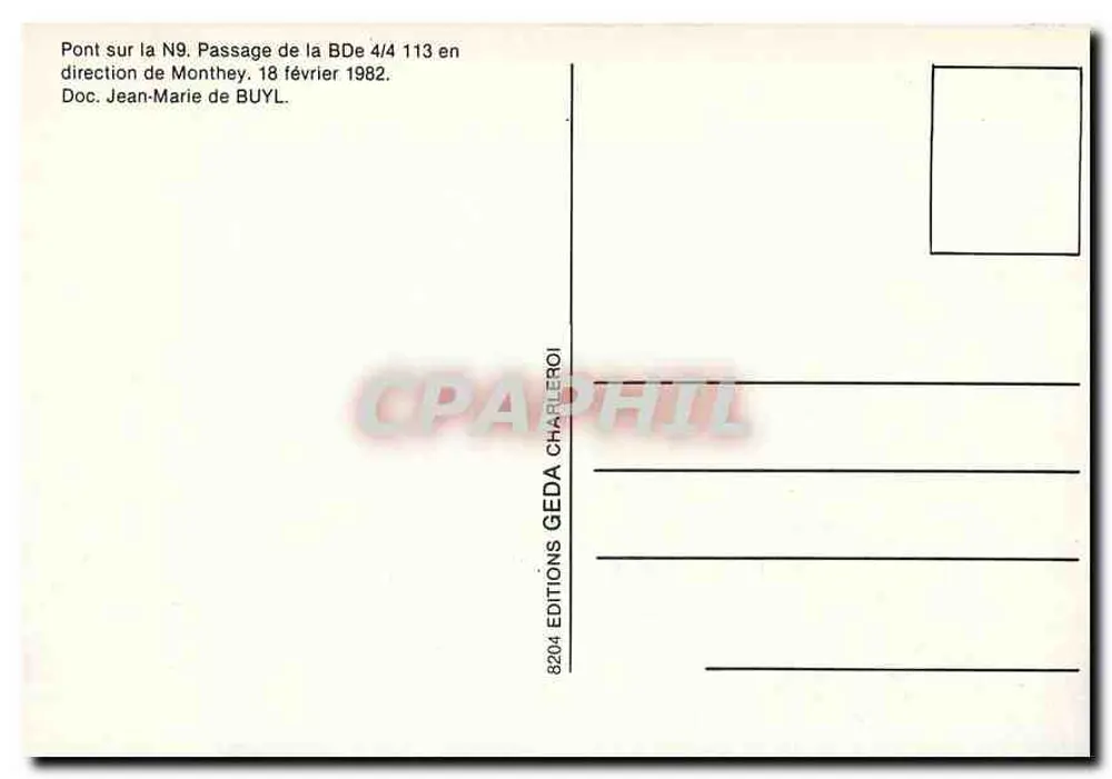 पासेज डी बीडीई 4/4 113 — एन9 पर पुल — एडिशन्स जीडा - पीछे