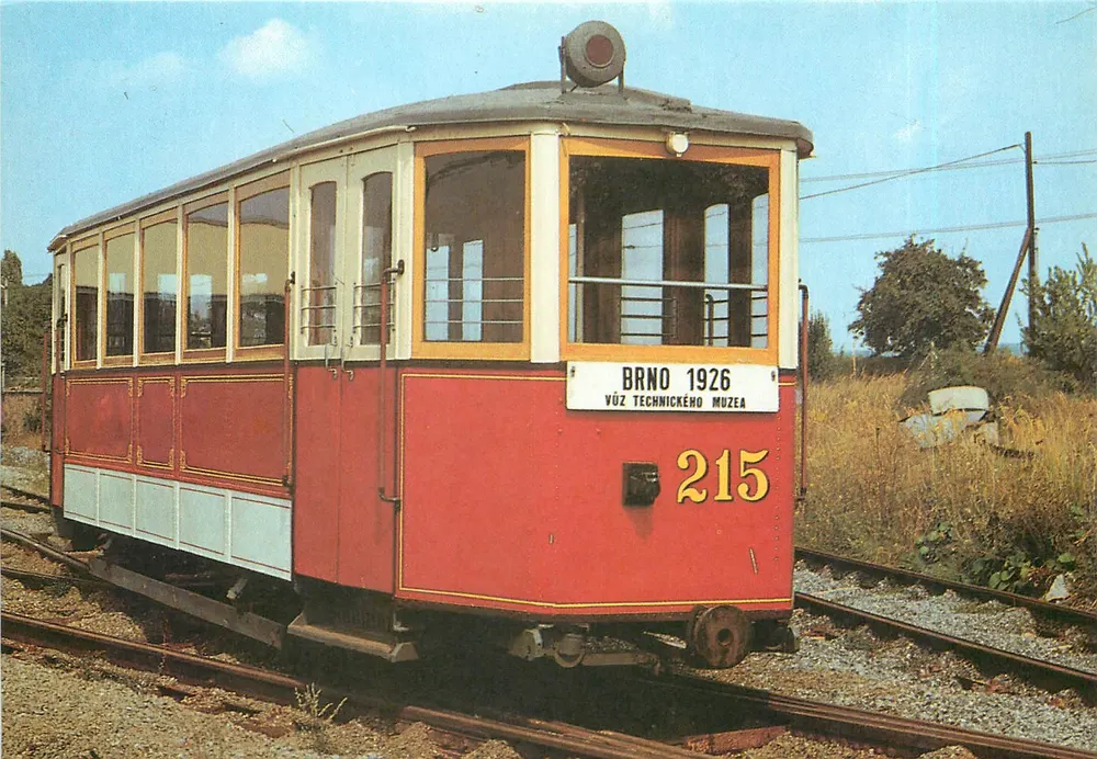 Tramway de Brno — Veículo n°215 — Voz Technického muzea - Frente
