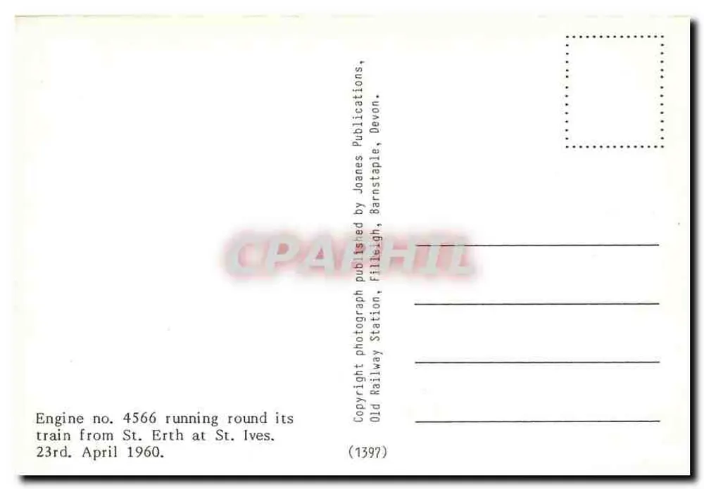 स्टीम ट्रेन संख्या 4566 — सेंट. आइव्स, डेवन — जोएन्स पब्लिकेशन्स, बार्नस्टेपल - पीछे