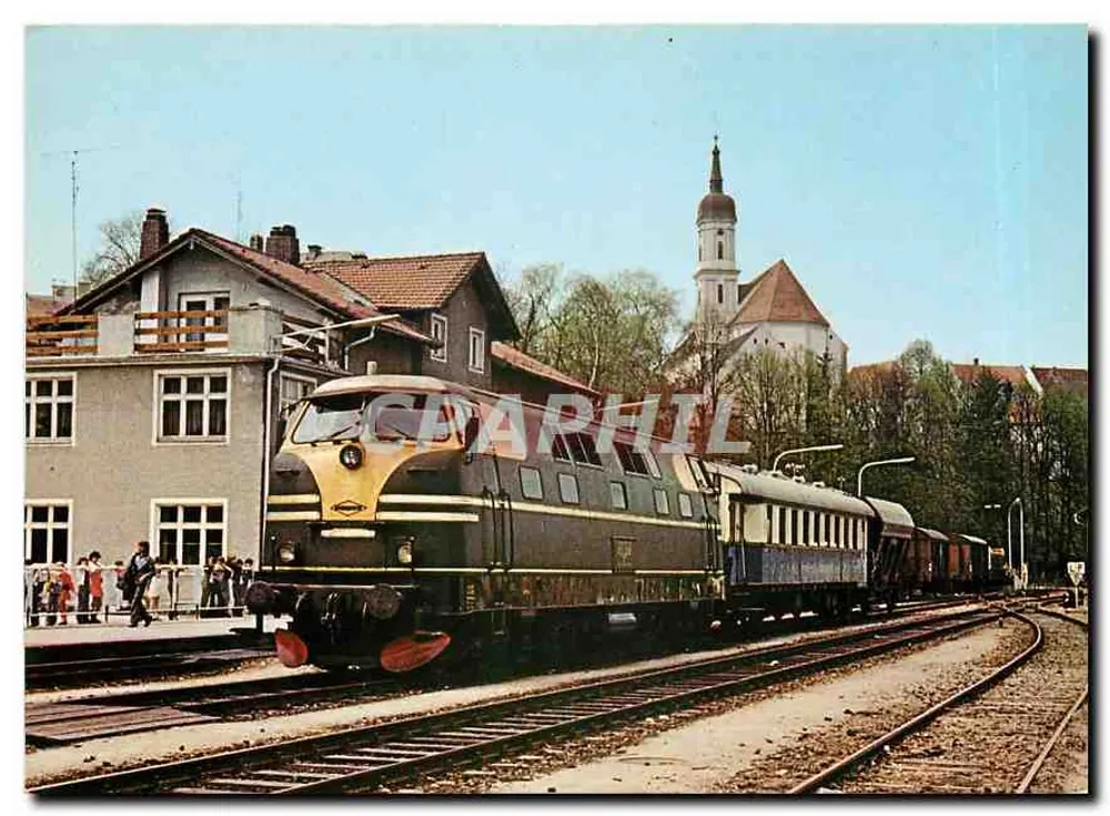 Parowóz w Vichy — V-lokomotywa KHD 1957 ex NSB C'C' 2 x 1000 PS — wydawca Eisenbahn-Bilderverlag, nr EBV 213/77 - Awers