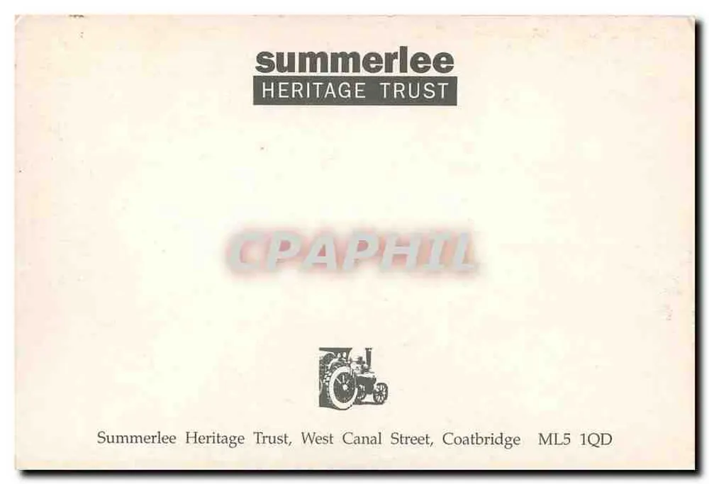 Tramway à Coatbridge — Summerlee Heritage Trust — n° de série non visible - Verso