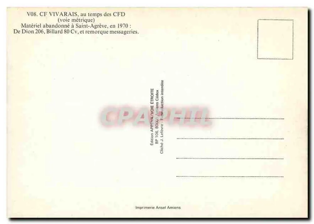 Schmalspurbahn — verlassenes Material in Saint-Agrève — Édition Approka Schmalspurbahn - Rückseite