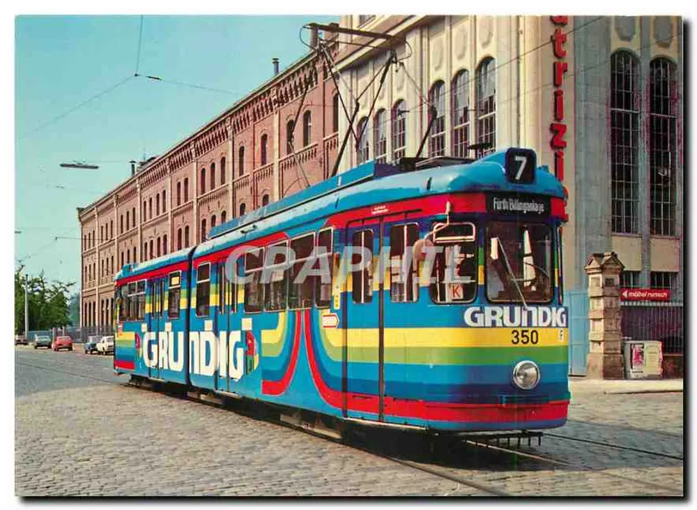 Tramway Grundig 350 — Fürth, Germany — Color Postcard No. 503, publisher Farb-LA Verlag - Front