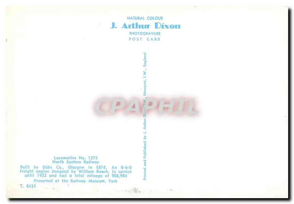 Locomotief nr. 1275 — North Eastern Railway — J. Arthur Dixon - Achterkant