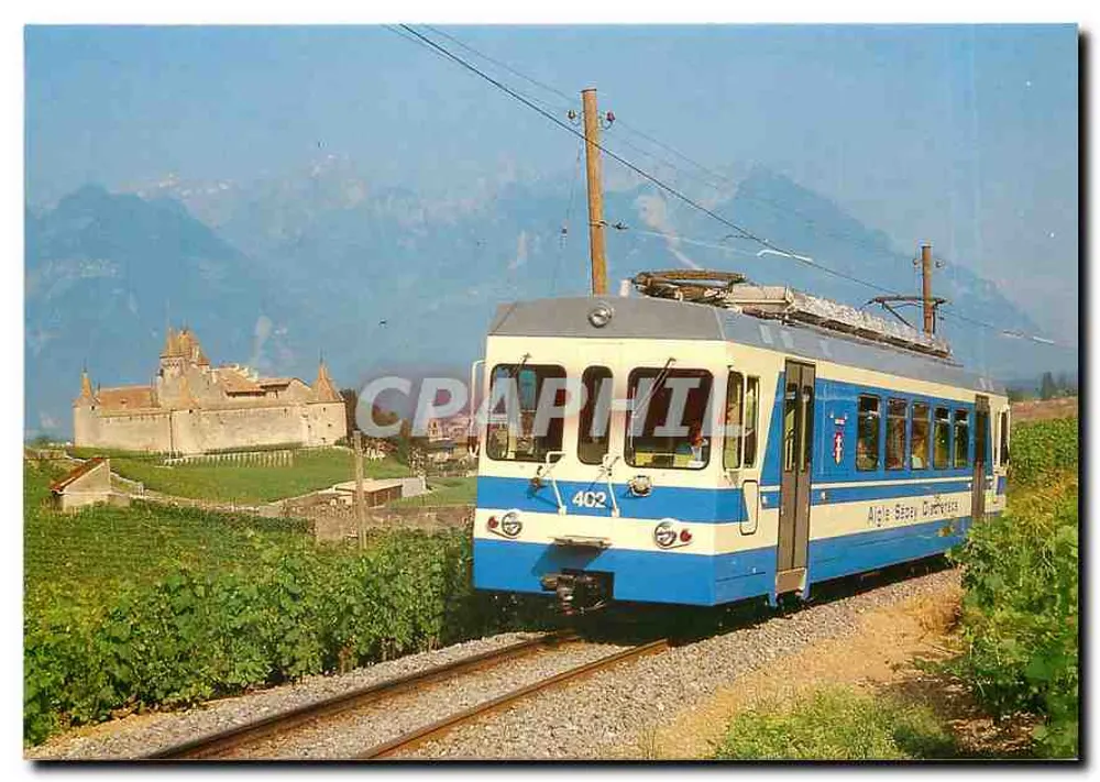 Aigle - Sépey - Diablerets — Automotrice n°402 traversant le vignoble — Serge Baliziaux, CH 68 - Recto