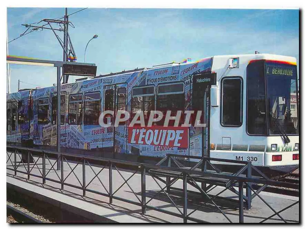 Tramway M1 330 in Haluchère — Werbeveredelung für die Weltmeisterschaft 1998 — Veröffentlicht von SEMITAN - Vorderseite
