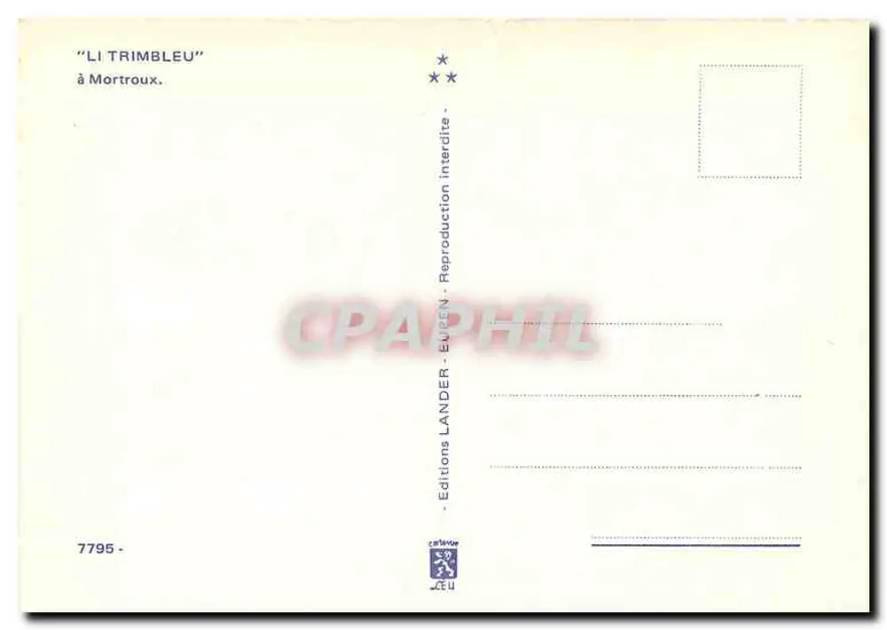 Mortroux — Estação do trem — Edições Lander - Verso