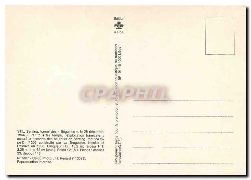 Túnel das Beguinas — Seraing — STIL — 25 de dezembro de 1964 — Edição a.s.b.l. - Verso