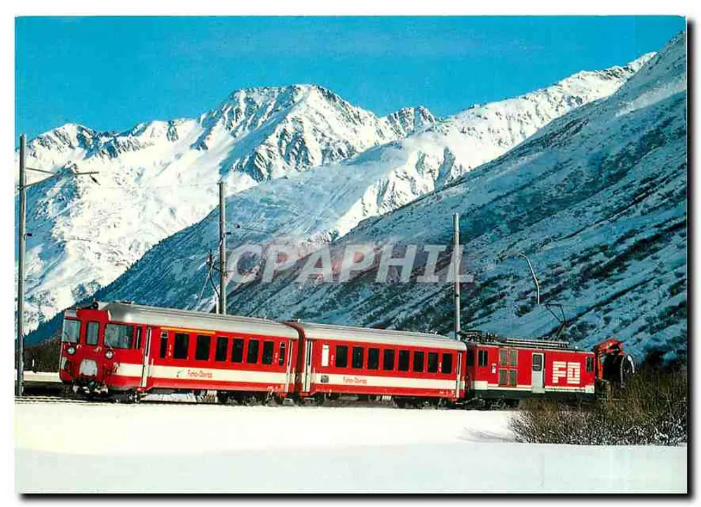 ट्रेन फर्का-ओबराल्प — बर्फीली पहाड़ियाँ — रुड़. सुटर एजी, ज़ुरिख, संख्या 216 - आगे