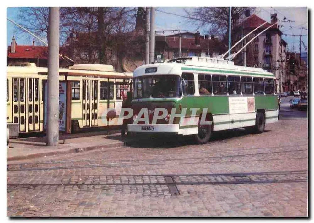 Tramways de Saint-Étienne — Trolleybus tipo ELR N°112 — Amis du Rail du Forez - Frente