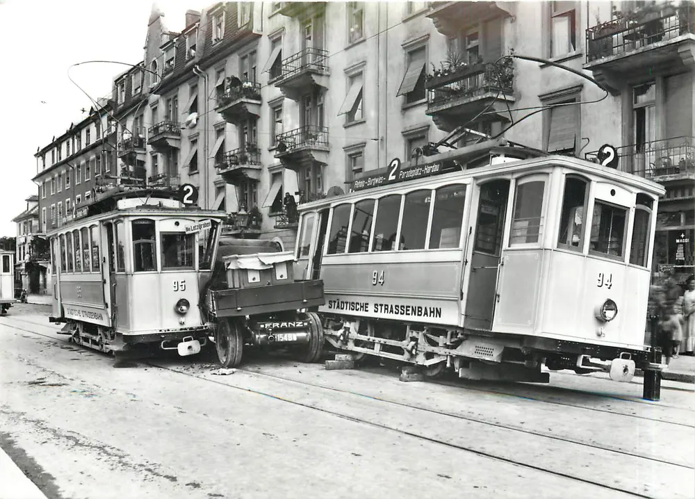 Collision de tramways à l'Albisriederplatz — Zurich — 25.6.1917 — Verein Tram-Museum Zürich - Recto