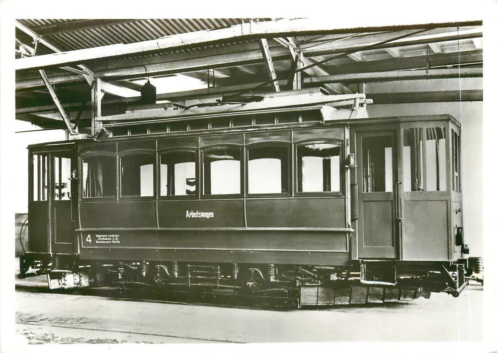 Görlitzer Straßenbahn — Arbeitsbahn Nr. 4 — Firma Herbrand - Vorderseite