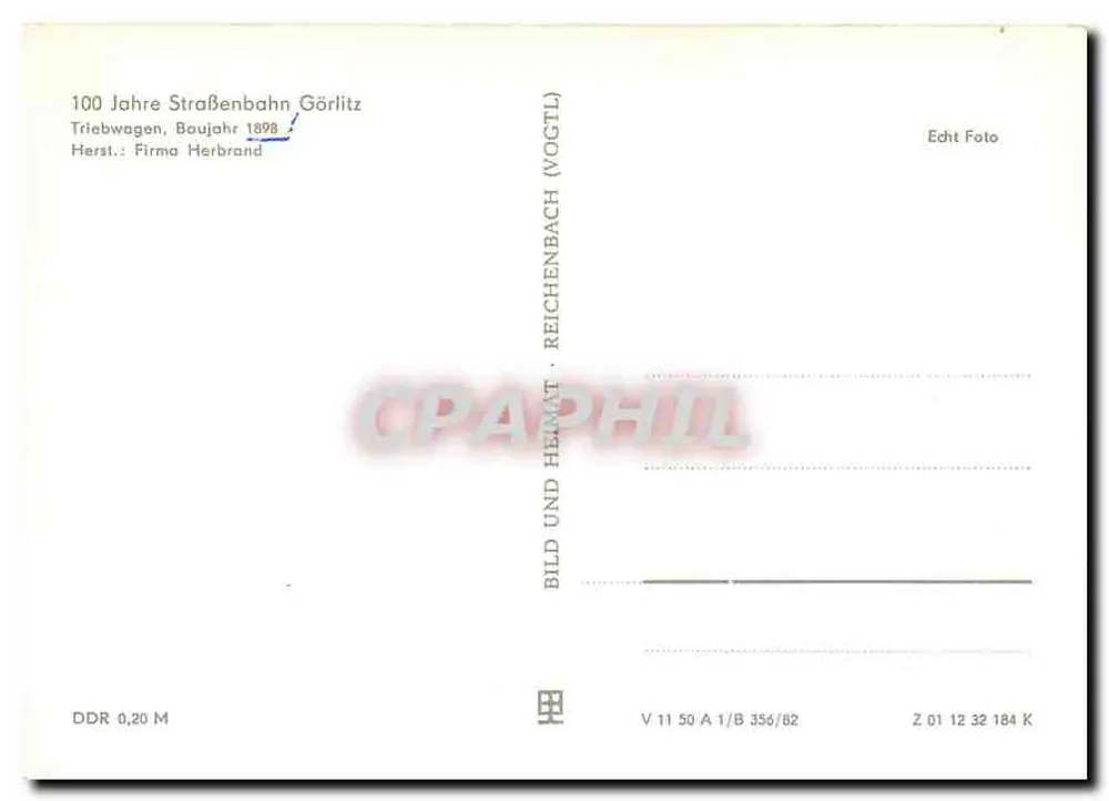 Görlitzer Straßenbahn — Arbeitsbahn Nr. 4 — Firma Herbrand - Rückseite