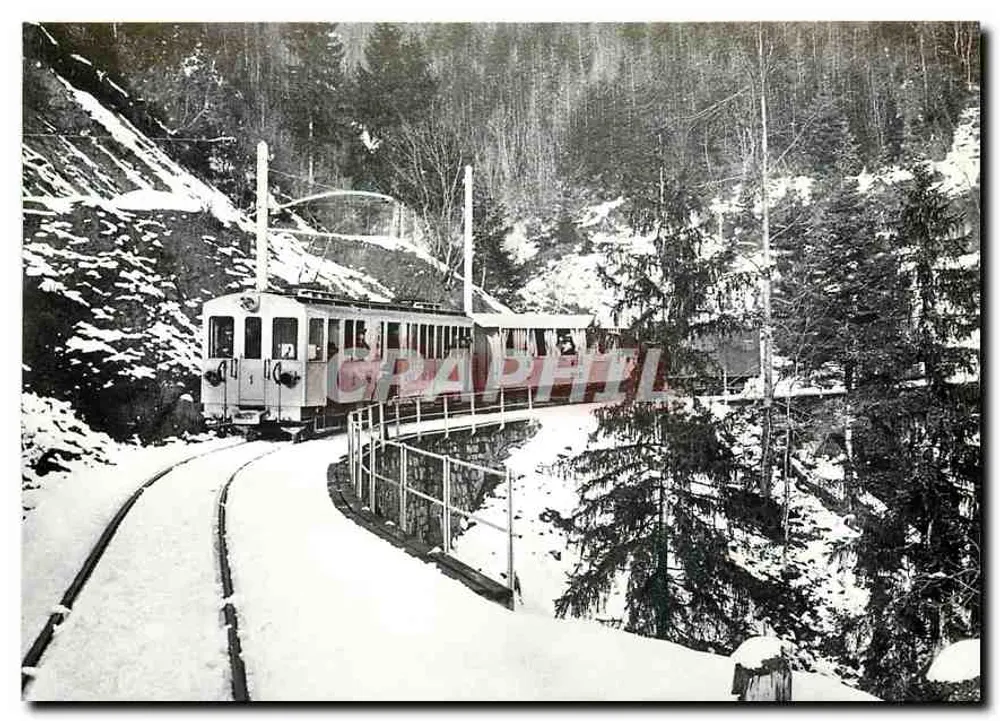 Zug nach Montreux über die Brücken des Waldes Chenaux — 1902 — Sammlung MOB - Vorderseite