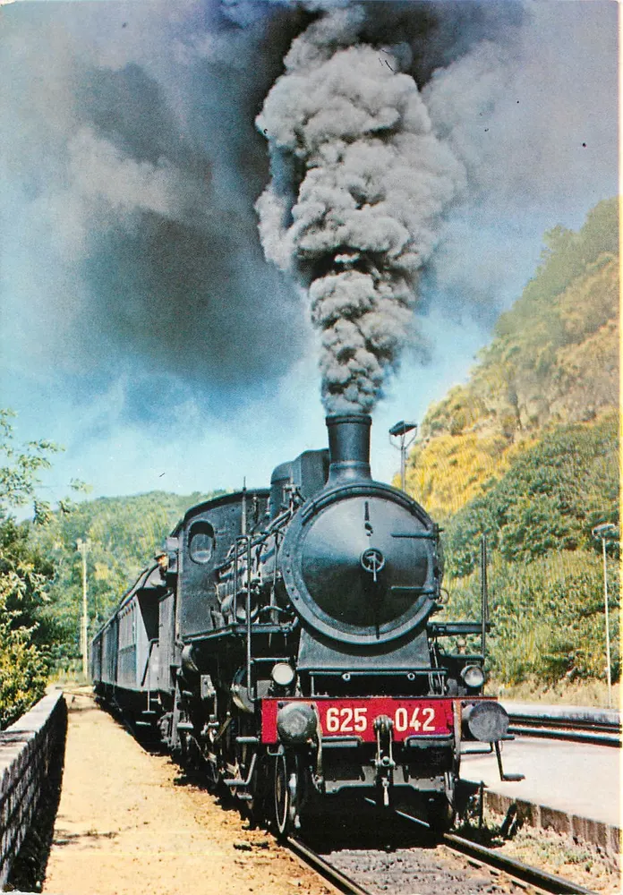 Locomotive à vapeur F.S. Gr. 625-042 — Treno Locale Battipaglia - Potenza — Ed. Ferro - Recto