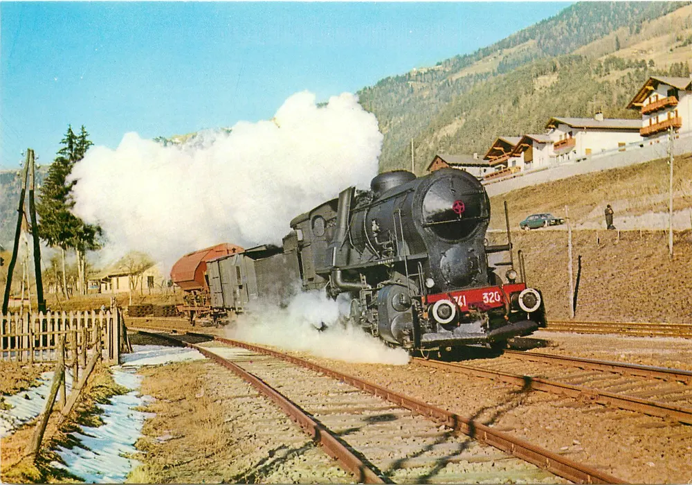 Locomotive à vapeur F.S. Gr. 741-320 — Treno Merci FORTEZZA — S. CANDIDO — 1975 — Ed. FERRO - Recto