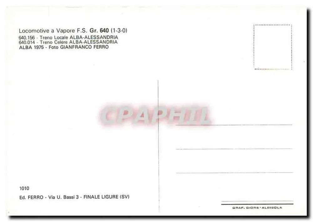 Locomotives à vapeur F.S. Gr. 640 (1-3-0) — ALBA 1975 — Ed. Ferro - Verso
