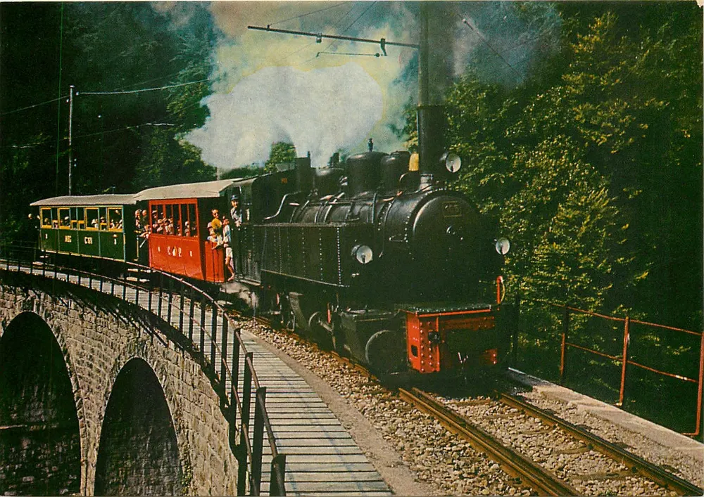 Touristischer Eisenbahnweg "Blonay-Chamby" — (3 km, 1 Viadukt, 1 Tunnel) — Ausgabe PERROCHET S.A. - Vorderseite