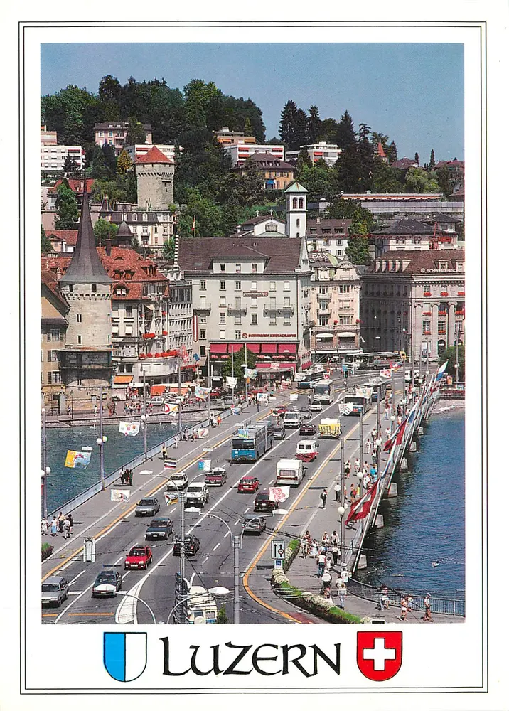 Luzern — Vista da Seebrücke — Photoglob Zürich/Vevay - Frente