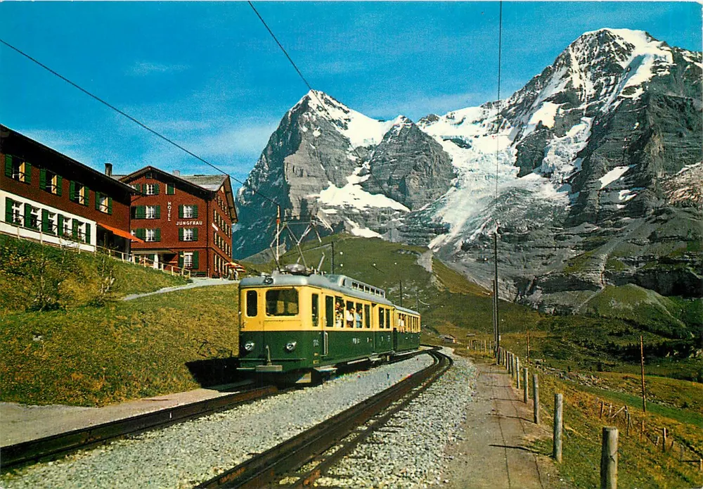 Jungfraujoch — Train et hôtel au pied des Eiger et Mönch — Thor & Gyger, Adelboden - Recto