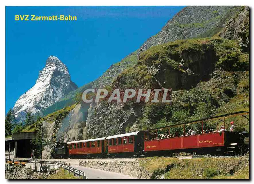 BVZ Zermatt-Bahn — Steam train in front of the Matterhorn - Front