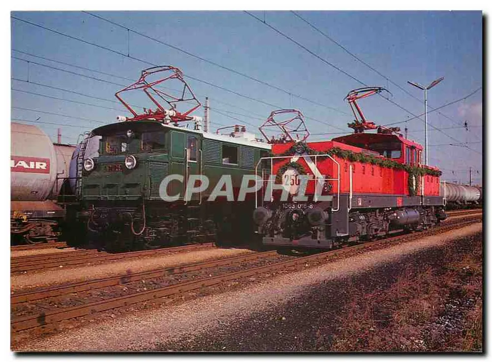 Twee elektrische locomotieven — 75e verjaardag van Siemens Oostenrijk — Moderne & Illustrée Ansichtkaarten - Voorkant